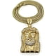 thumbnail image 3 of Colgante con forma de cara de Jesús, acabado dorado, con cabeza helada, cadena Franco de 36 pulgadas de largo, estilo hip hop., 3 of 4