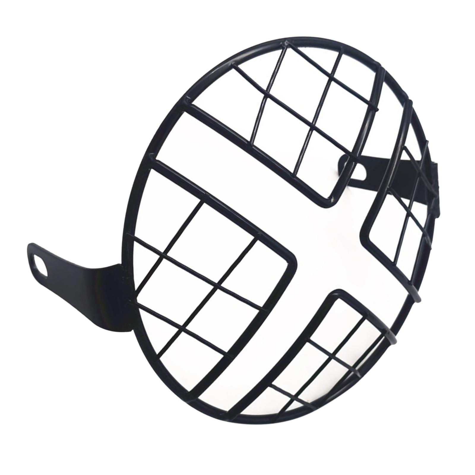 Magideal - ,5 Pulgadas Motocicleta Faro Parrilla Guardia Metal Retro Motocicleta Faro Forma Forma Forma Faro Cubierta De Lámpara Para -Rennfahrer Decor Malla X