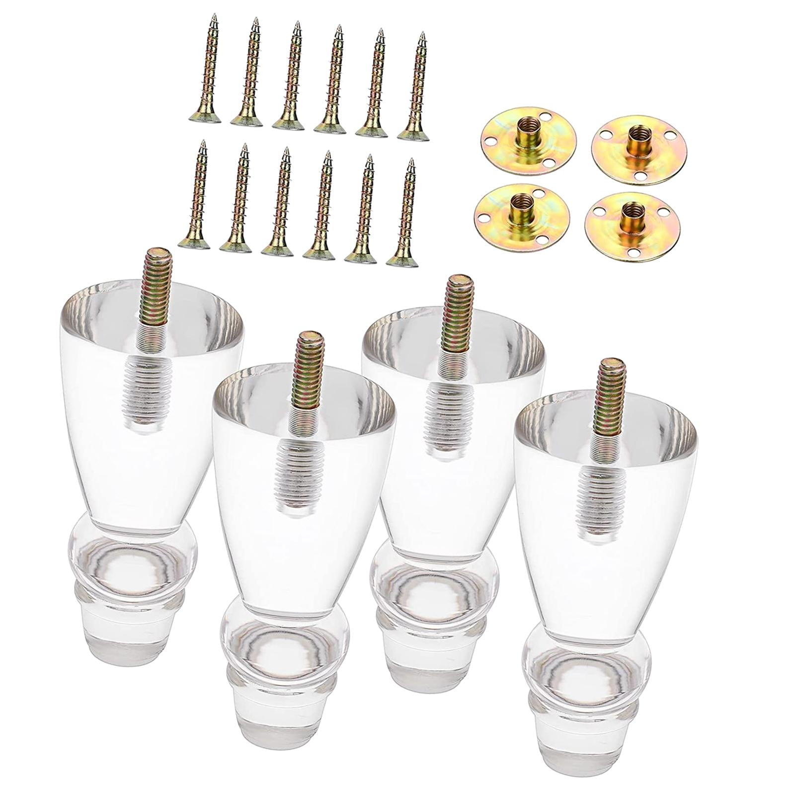 Magideal - 4 Piezas Patas Acrílicas Para Muebles, Patas Para Armario De Cocina, Patas Transparentes Para Sofá Diy, Patas De Soporte Para Sofá, Mesita De Noche, D