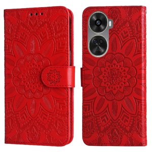 Funda Tipo Cartera Foxdock Para Huawei Nova 11 Se , Diseño Girasol En Relieve, Cuero Pu, Cierre Magnético, Soporte Y Tarjetero