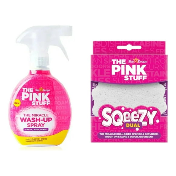 The Pink Stuff Lavalozas Wash Up 500ml y Esponja Squeezy dua
