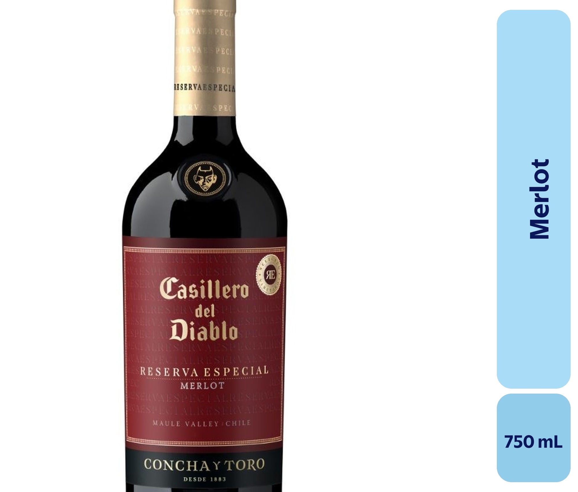 Vino Merlot Botella 750 mL Casillero Del Diablo