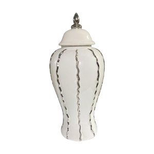 Bothyi - Tarro De Almacenamiento De Tarro De Jengibre Esmaltado De Porcelana Con Tapa 18X35Cm Centro De Mesa Elegante