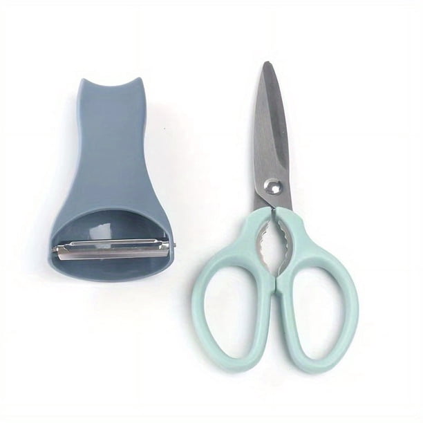 1pc, Stainless Steel Kitchen Scissors Melon Planer, Two-in-one Kitchen Special Peeling, Potato Scraper, Multifunctional Household Scissors, Kitchen Scissors Grater Walnut Clip Scissors Melon Planer, C