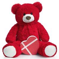 Peluche Para Niños Teddy Bear Hollyhome, Tamaño Grande, 91 Cm, Color Rojo