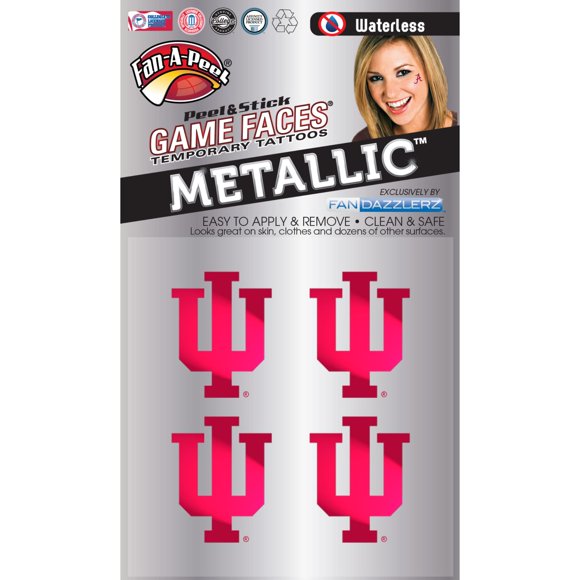 [ Tatuaje Temporal FAN-A-PEEL Indiana Hoosiers Metálico ]