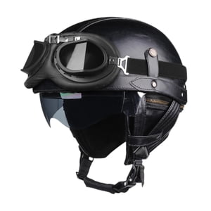 Ioensy - Casco De Motocicleta Moderno Y Ligero, Medio Casco Para Andar En Bicicleta En Verano, Negro, Talla M