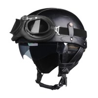Ioensy - Casco De Motocicleta Moderno Y Ligero, Medio Casco Para Andar En Bicicleta En Verano, Negro, Talla M