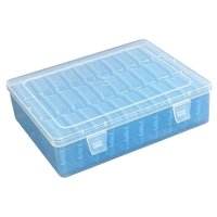 Ioensy - Caja Organizadora De Joyas Transparente Con Tapa Para Pendientes, Pendientes, Decoraciones De Uñas, Color Azul