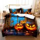 thumbnail image 2 of Halloween Pumpkin Series Three-Piece Home Textile Set Digital Printing 90G Brushed down Quilt Cover Pillowcase, 2 of 5