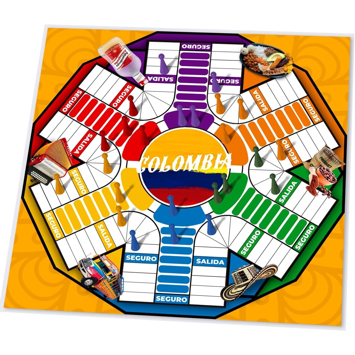 Golden Gate Products - Juego Parquas Magnatico Colombiano 2 A 6 Jugadores Plegable