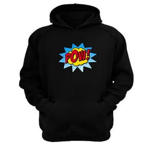 Genérico - Polerón Canguro Logo Pow Negro Talla M Unisex