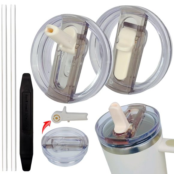 Tapa para Vaso Térmico HWHIEUAIK 850 ml con Pajilla Abatible - Pack de 2