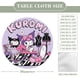 thumbnail image 2 of Kuromi theme Fitted Round Tablecloths Elastic Edged Table Covers Waterproof Table Cloth For Kitchen Holiday Party Tables Decor 150cm, 2 of 6