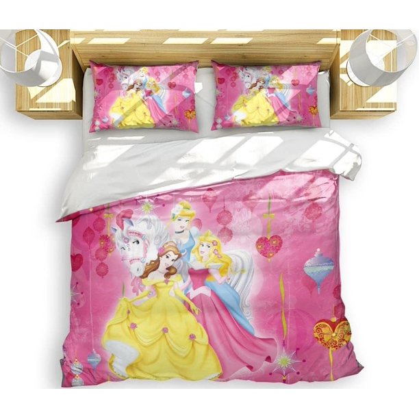 Princess Series Cartoon Duvet Cover Anime Soft Bedding Set 3D Print Comforter Cover Set