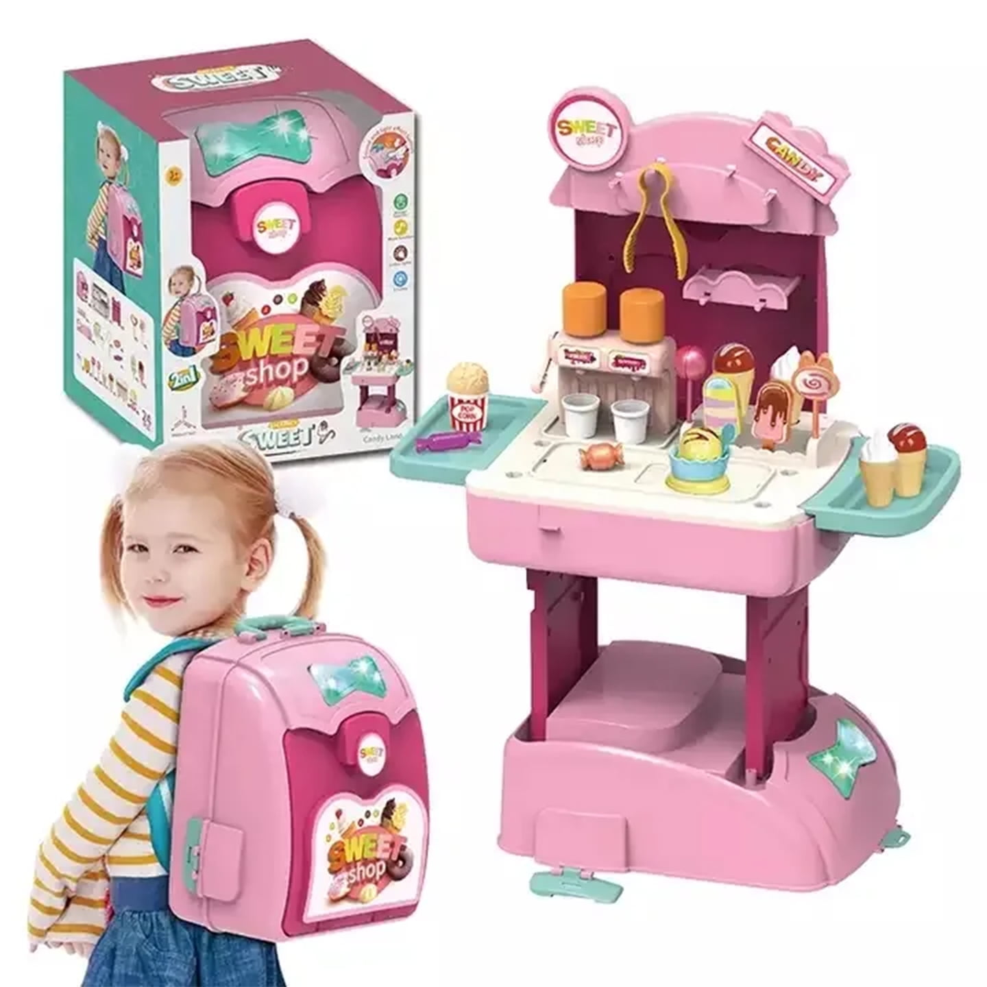 Genérica - Mochila De Juego Para Niños Mochila Y Tienda De Helados 2 En 1