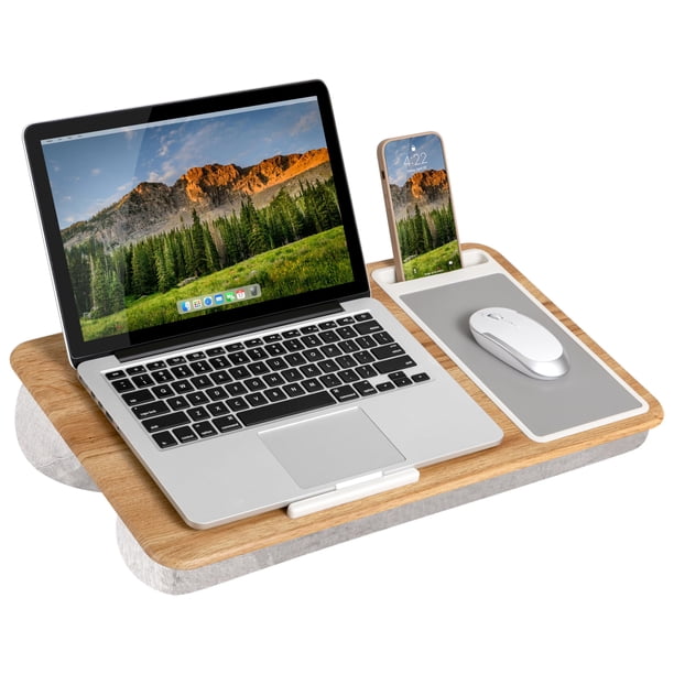 Lap Desk LapGear Home Office, madera de roble veteado para ordenadores portátiles de 15,6 pulgadas
