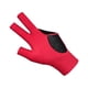 thumbnail image 1 of Guante de billar de 3 dedos, guante deportivo antideslizante para mano izquierda, cómodo guante de taco de billar para juegos, práctica en interiores rojo, 1 of 5