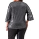 thumbnail image 3 of Agnes Orinda Conjuntos de Halloween para Mujeres Tallas Grandes Tops de Escuela Universitaria Brillantes Manga 3/4 con Abertura Cuello Redondo Destello Brillo Lentejuelas Blusa de Fiesta 2X Negro, 3 of 6
