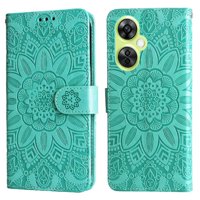 Funda Tipo Cartera Foxdock Para Oneplus Nord Ce 3 Lite , Diseño Girasol En Relieve, Cuero Pu, Cierre Magnético, Soporte Y Tarjetero