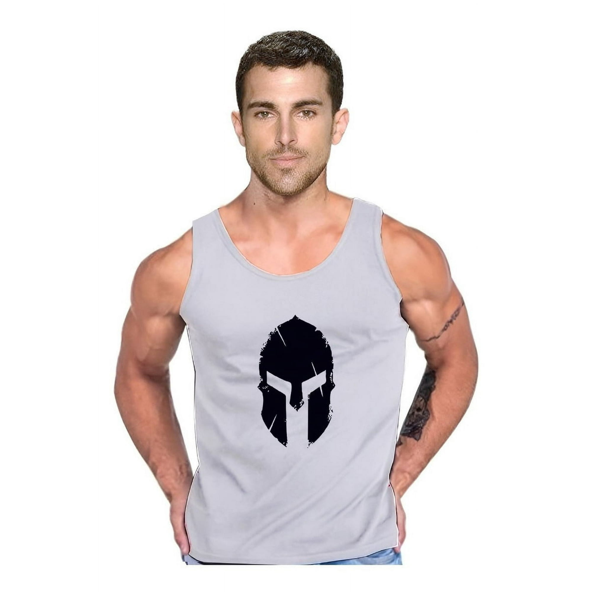 Persodesign - Polera Espartano Musculosa Gladiador Tank Gym Pesas Crossfit Talla 2xl Gris Hombre