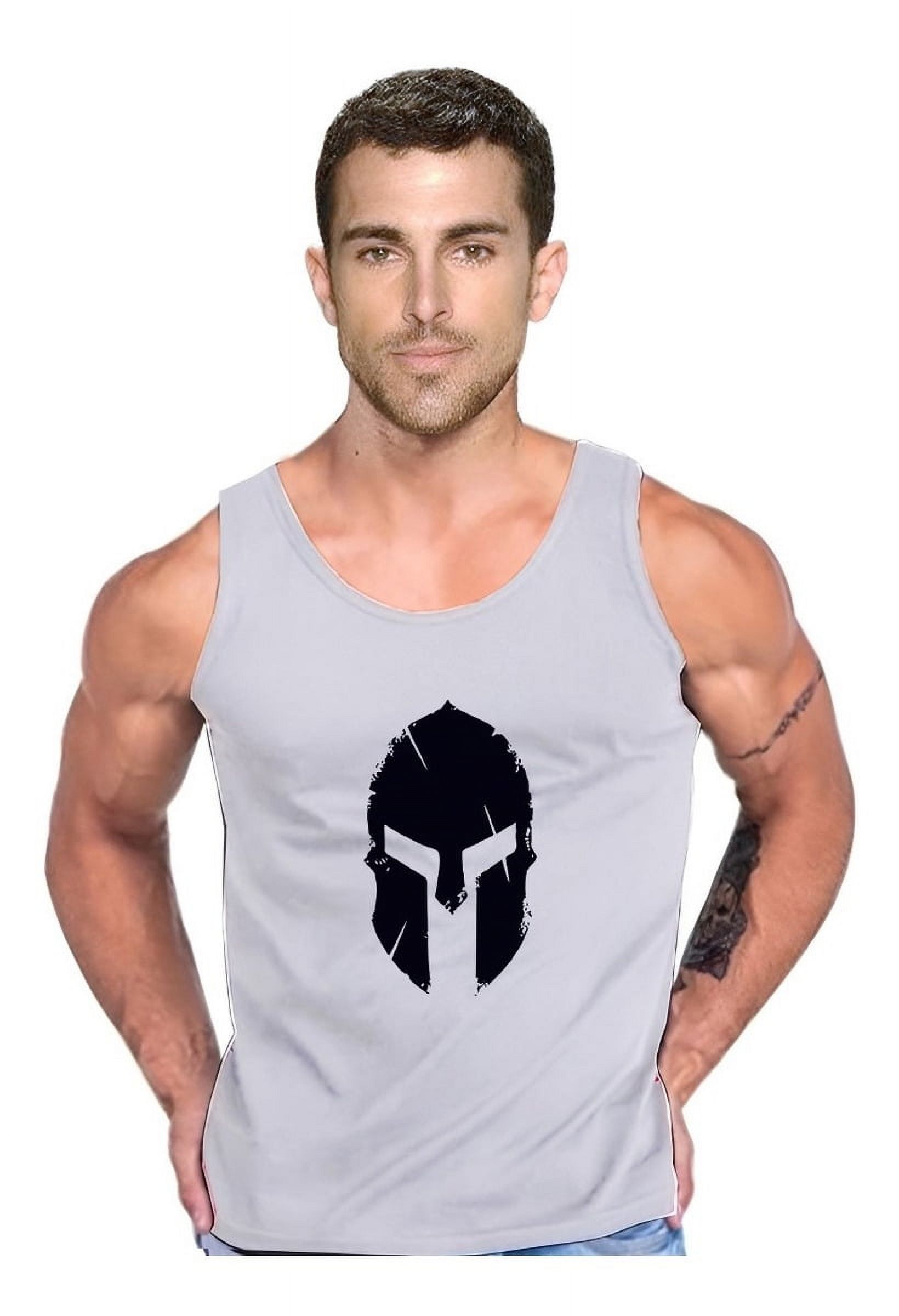 Persodesign - Polera Espartano Musculosa Gladiador Tank Gym Pesas Crossfit Talla 2Xl Gris Hombre