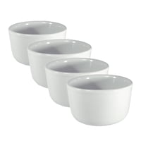 Genérico - Pack 4 Bowl De Cerámica -Apto P/Horno - 9Cm Diámetro - Blanco - R375