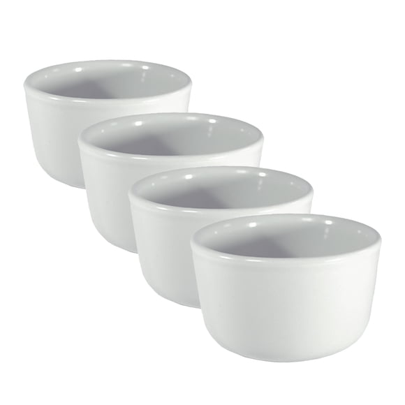 Pack 4 bowl de Cerámica -apto p/horno - 9cm diámetro - Blanco - R375
