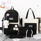 thumbnail image 1 of Girl's school backpack for middle school students ins style canvas waterproof gift handbag pen bag wallet school bag set, 1 of 3
