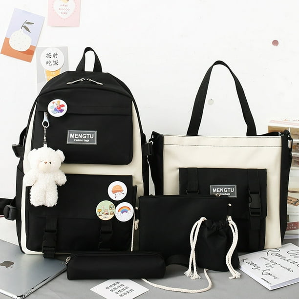 Girl's school backpack for middle school students ins style canvas waterproof gift handbag pen bag wallet school bag set