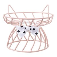 Magideal - Cuenco De Cerámica Para Mascotas, Cuenco Para Mascotas, Soporte De Hierro, Merienda, Bebida Enlatada, Cuenco De Alimentación, Comedero , Soporte De Lazo Rosa