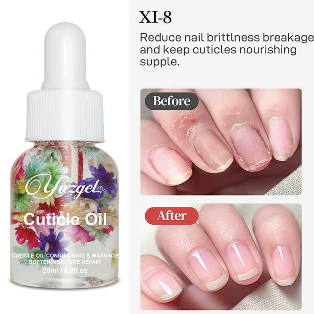 25ml Flower Nail Nutrition Oil Colorful Petals Nail Treatment Cuticle Revitalizer Oil Prevent Agnail Nail Polish Nourish Skin