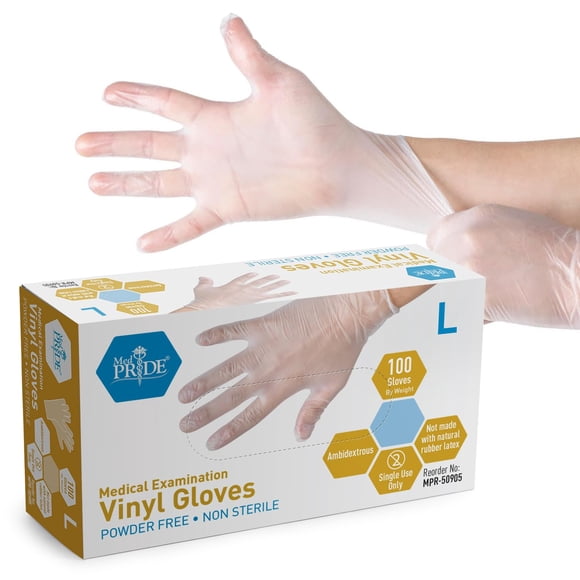 Guantes desechables de vinilo de grado médico MED PRIDE