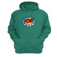 Genérico - Polerón Canguro Logo Pow Verde Aguamarina Talla L Unisex