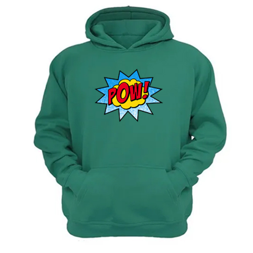 Genérico - Polerón Canguro Logo Pow Verde Aguamarina Talla L Unisex