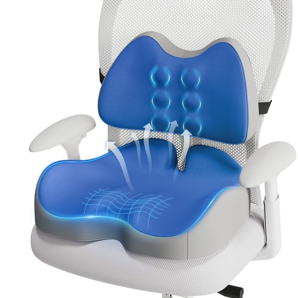 Cojín De Asiento Grande De Espuma Viscoelástica Con Soporte Lumbar