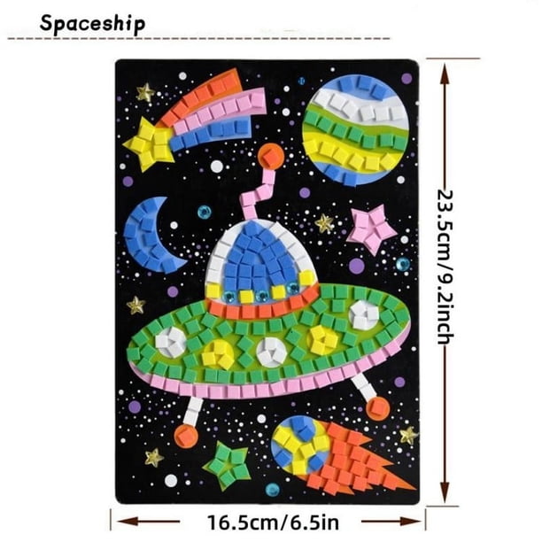 Children's Handmade Painting DIY Sponge 3D Three-dimensional Painting EVA Sticker Number Graphic Color Card Boys Girls Early Education Mosaic Puzzle Creative Paste Quiet Toys