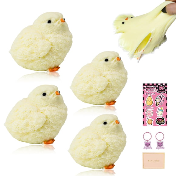 Squishy Chick Toys Angerbaby Taba, silicona hecha a mano, 4 unidades