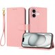 thumbnail image 1 of Funda Cartera para iPhone 16 Tarjetero Soporte Magnético y Correa Rosa, 1 of 5
