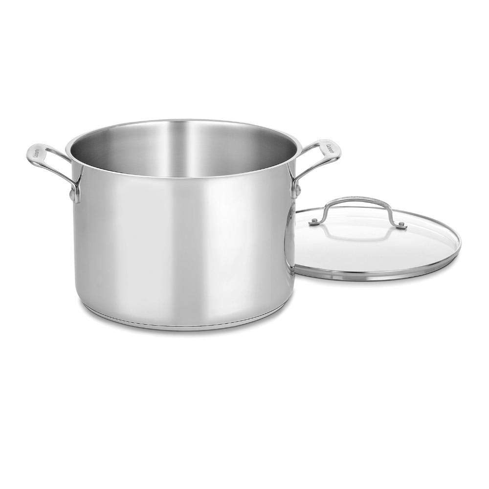 Olla Stockpot Cuisinart Chef's Classic De 10 Litros Con Tapa De Vidrio Inoxidable