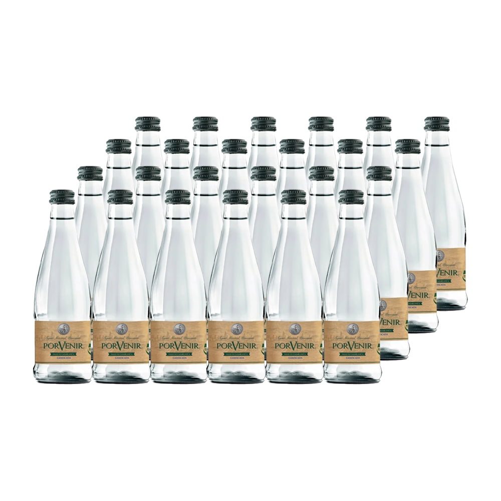 24x Agua Mineral Porvenir Con Gas Botella Vidrio 330cc