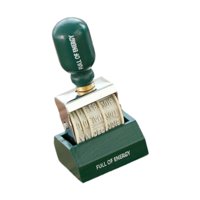 Magideal - Sello De Fecha Con Rodillo, Vintage, Portátil, Retro, Para Entintar, Día, Mes Y Año, Para Planificadores, Tarjetas, Diarios, Suministros De Arte. Mango Verde
