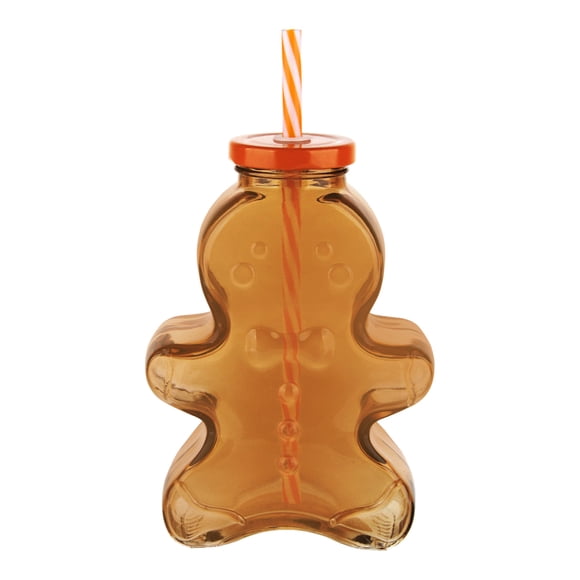 Vaso con tapa diseño galleta de jengibre