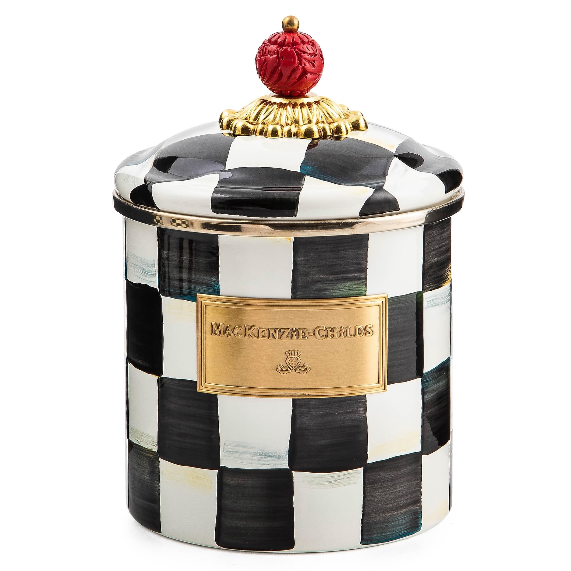 Bote De Esmalte Mackenzie-childs 1,13 L Negro Y Blanco A Cuadros