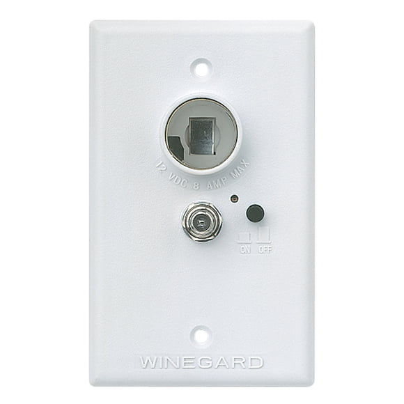 Placa de pared blanca Power Supply Winegard RV-7042 para autocaravana