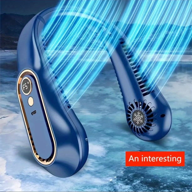 1pc Portable USB Cooler Fan with 5 Speeds and Digital Display - Super Strong Technology and Bladeless Design for Outdoor Use