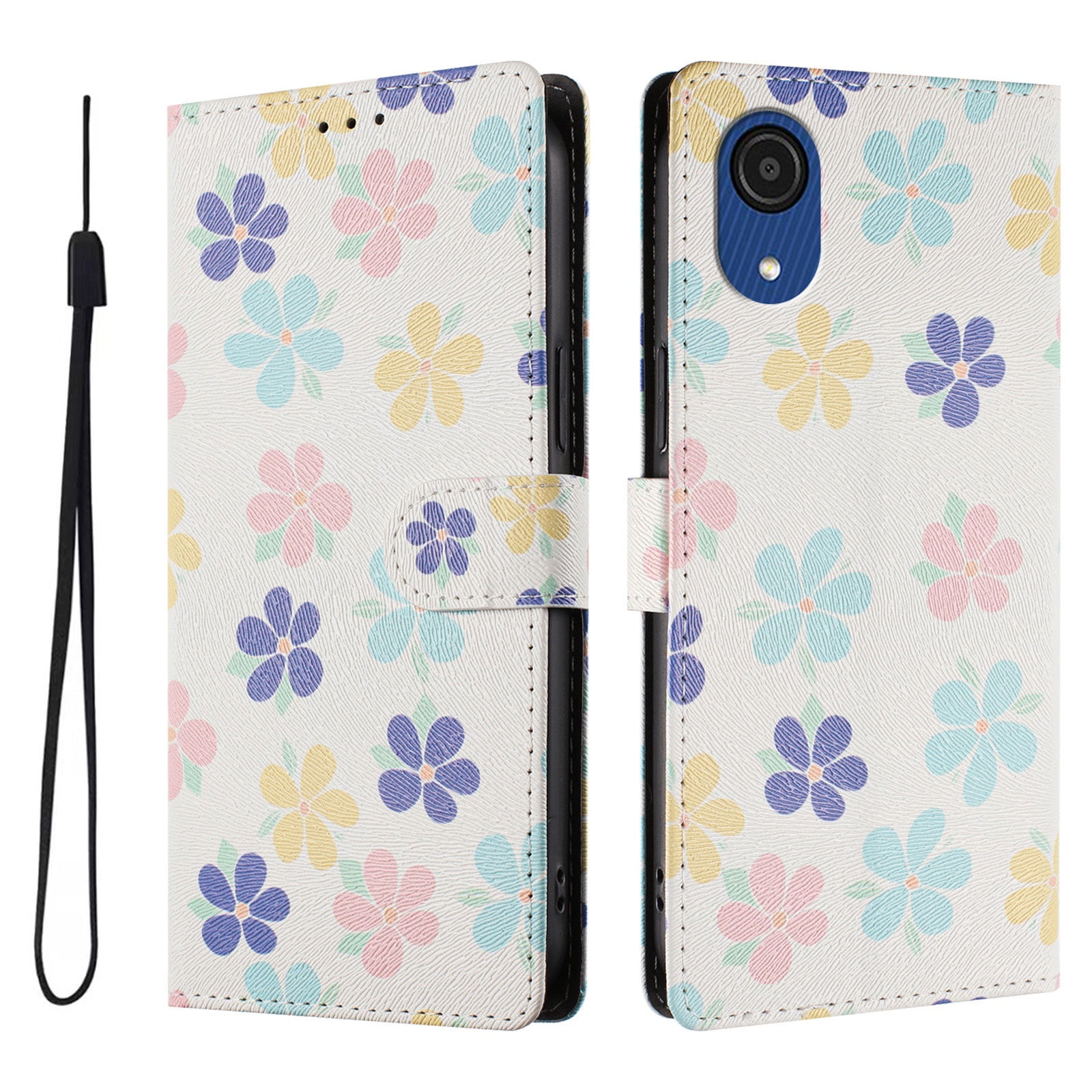 Foxdock Funda Tipo Cartera Para Samsung Galaxy A03 Core Con Soporte Y Correa – Diseño De Patrones Lindos