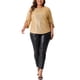 thumbnail image 2 of Agnes Orinda Conjuntos de Halloween para Mujeres Tallas Grandes Tops de Escuela Colegio Brillantes Manga 3/4 con Abertura Cuello Redondo Brillo Destello Lentejuelas Blusa de Fiesta 2025 4X Oro, 2 of 6