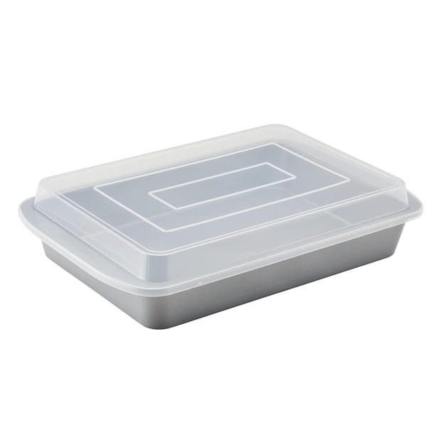 Molde para hornear Farberware GoldenBake antiadherente con tapa, 23 x 33 cm, color gris