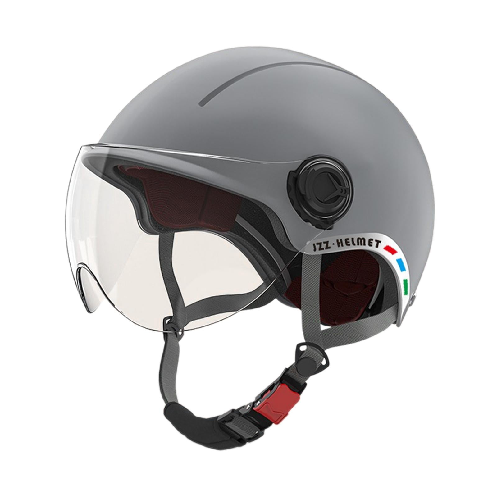Magideal - Casco De Vehículo Eléctrico Casco De Media Máscara Circunferencia De La Cabeza Ajustable Cómodo Casco De Ciclismo Para Adultos Para Motocicleta Gris